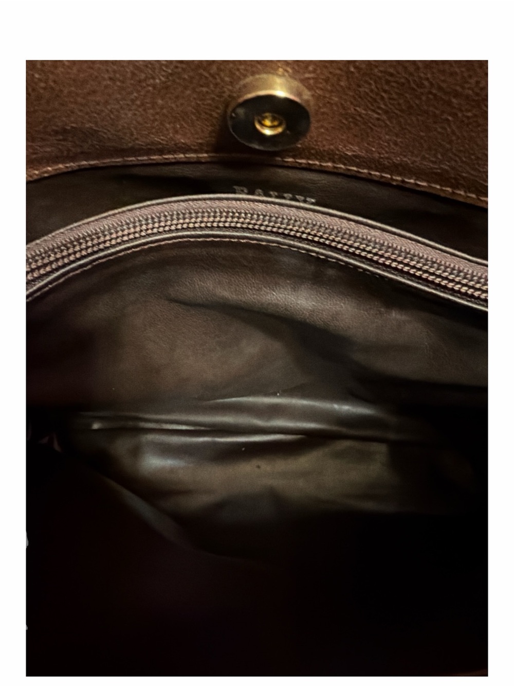 VINTAGE BALLY Italy Cognac Croc Embossed Leather Tote Bag Shopper - Picture 8 of 9